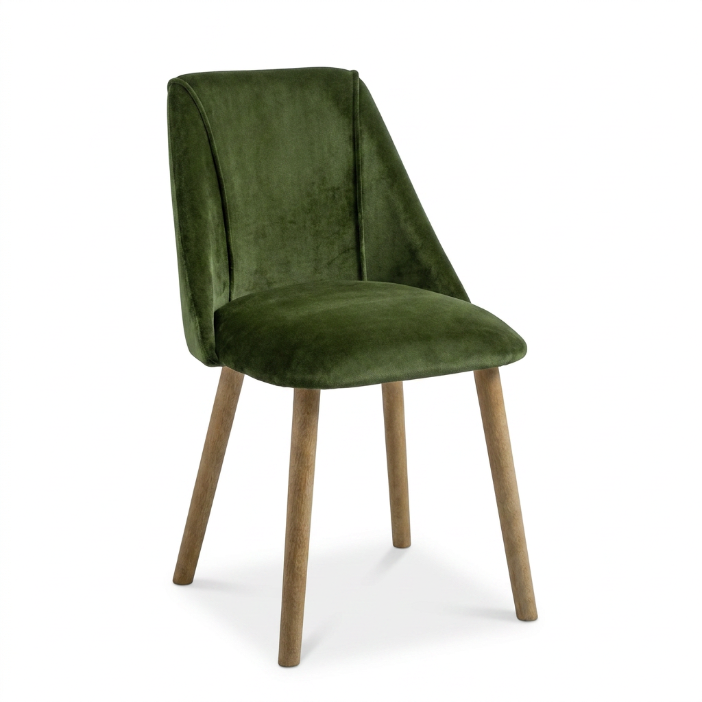 Freya Fern Green Dining Chairs - Set of 2 - Chalked Mango Wood Legs - Laura James 