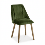 Freya Fern Green Dining Chairs - Set of 2 - Chalked Mango Wood Legs - Laura James 