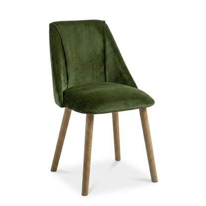 Freya Fern Green Dining Chairs - Set of 2 - Chalked Mango Wood Legs - Laura James 