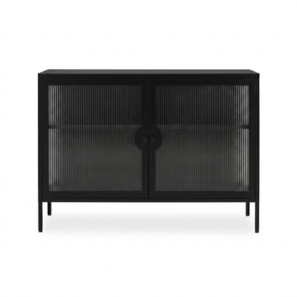 Indiana Black Metal 2 Door Sideboard - 120cm - Laura James 