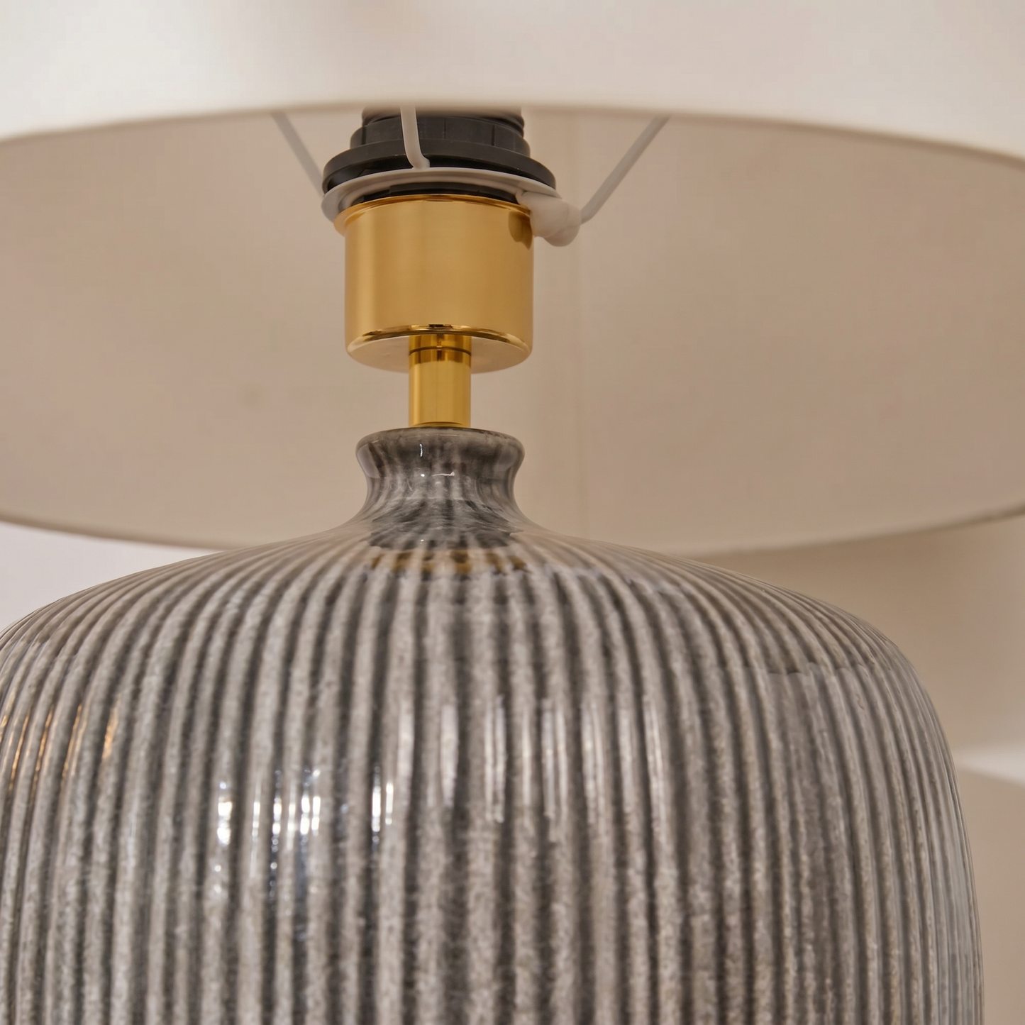 Tongham 31cm Ceramic Lamp Base - Dark Grey - Laura James 