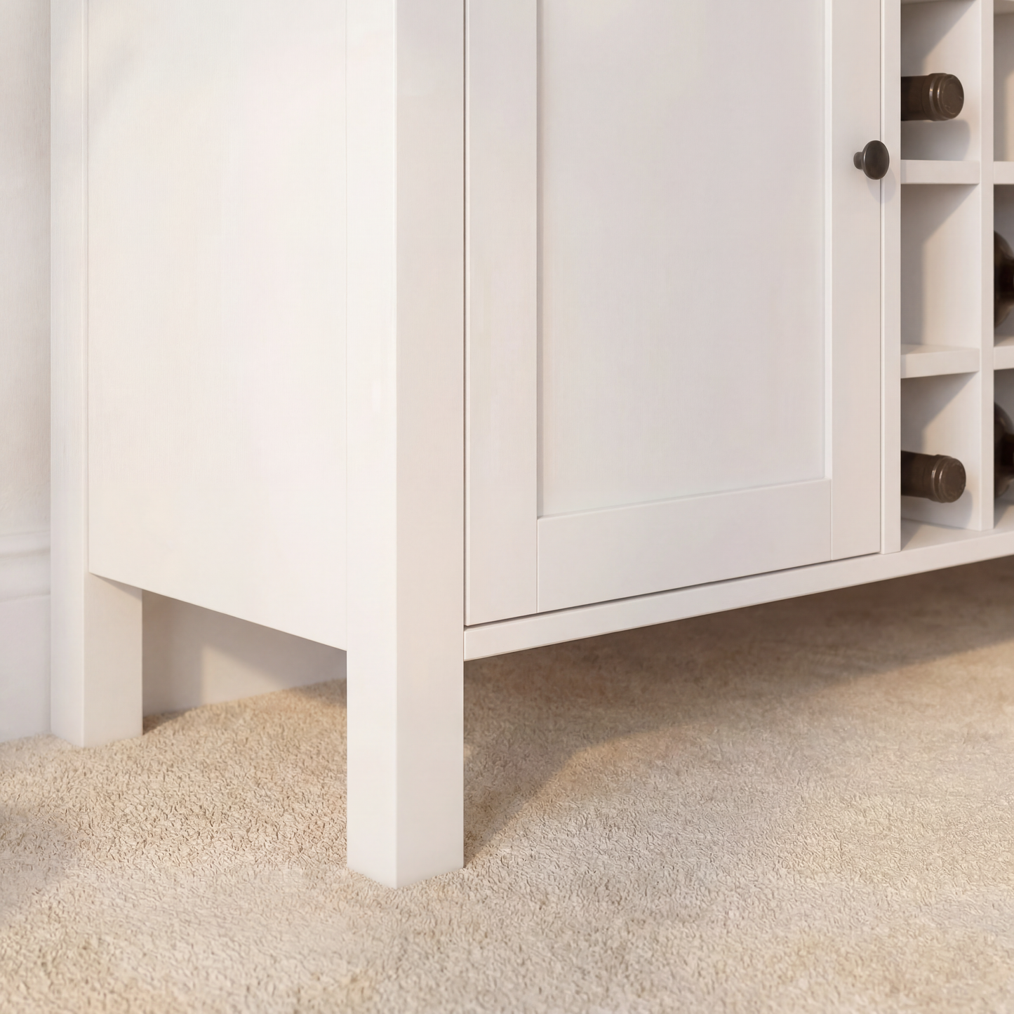Bampton Sideboard with Wine Rack - Alabaster White - Laura James 
