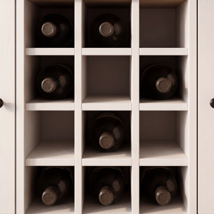Bampton Sideboard with Wine Rack - Alabaster White - Laura James 