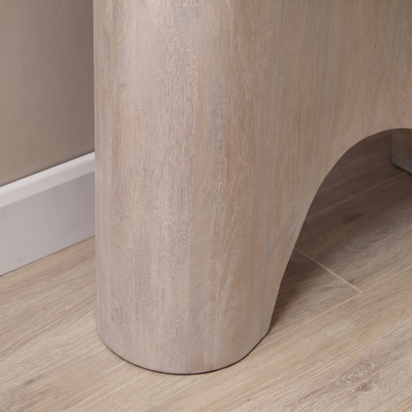Octavia 110cm Oval Console Table - Limewash - Laura James 