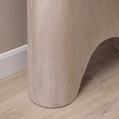 Octavia 110cm Oval Console Table - Limewash - Laura James 