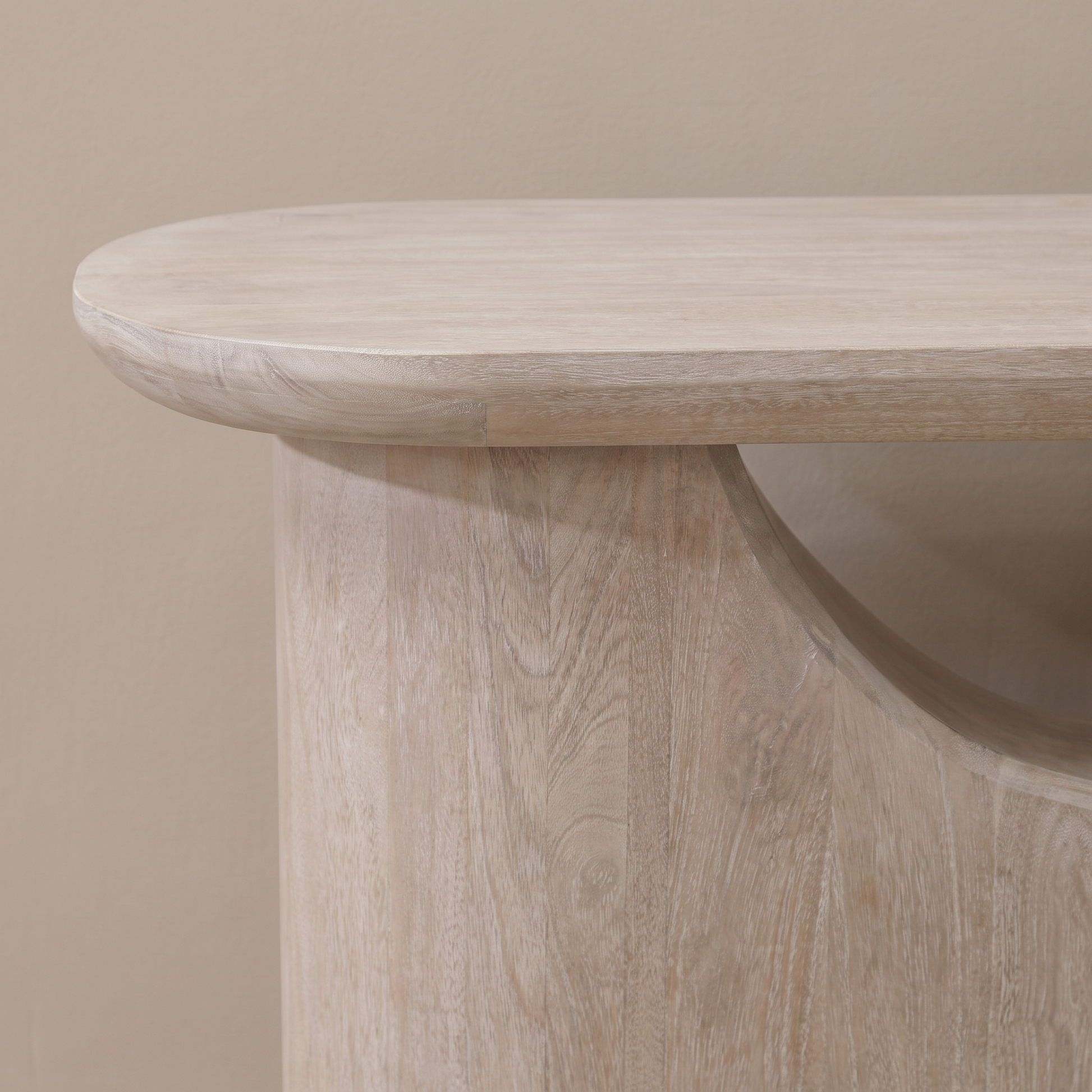 Octavia 110cm Oval Console Table - Limewash - Laura James 