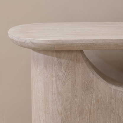 Octavia 110cm Oval Console Table - Limewash - Laura James 