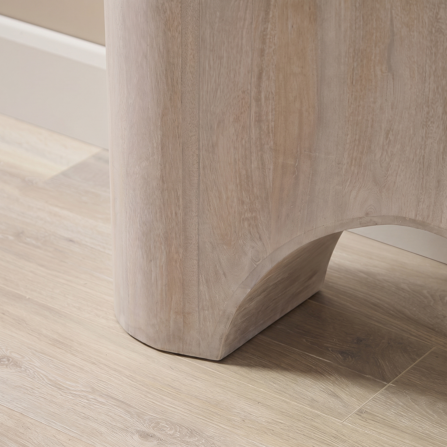 Octavia 110cm Oval Console Table - Limewash - Laura James 