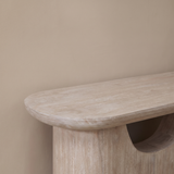 Octavia 110cm Oval Console Table - Limewash - Laura James 