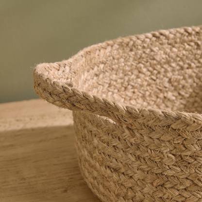 Satara 34x45cm Oval Jute Basket - Whitewash