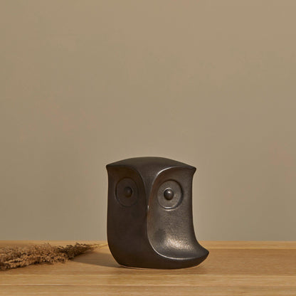 Hudswell 16cm Ceramic Owl Ornament - Black - Laura James