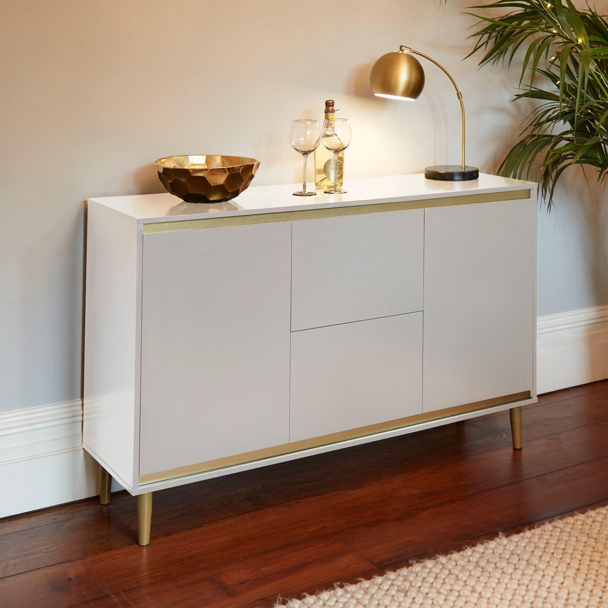 White sideboard with legs sales
