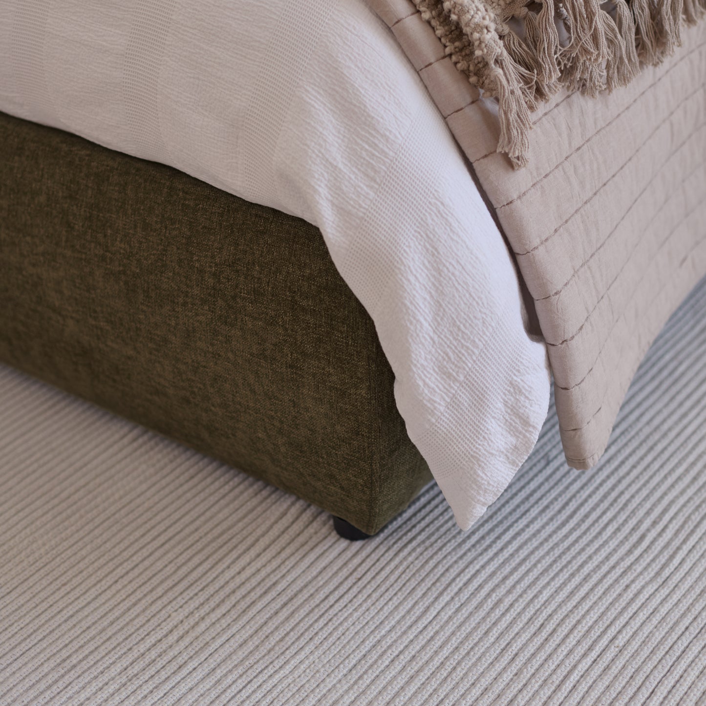 Hannah King Ottoman Bed - Moss Green - Laura James