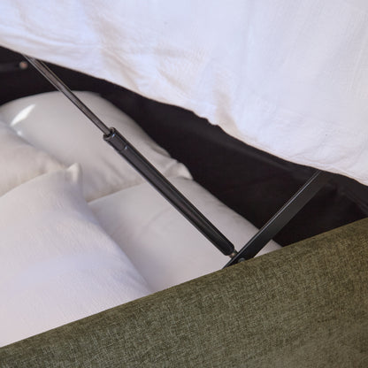 Hannah King Ottoman Bed - Moss Green - Laura James