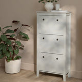 Sandhurst 60cm Three Door Shoe Cabinet - Snow White - Laura James