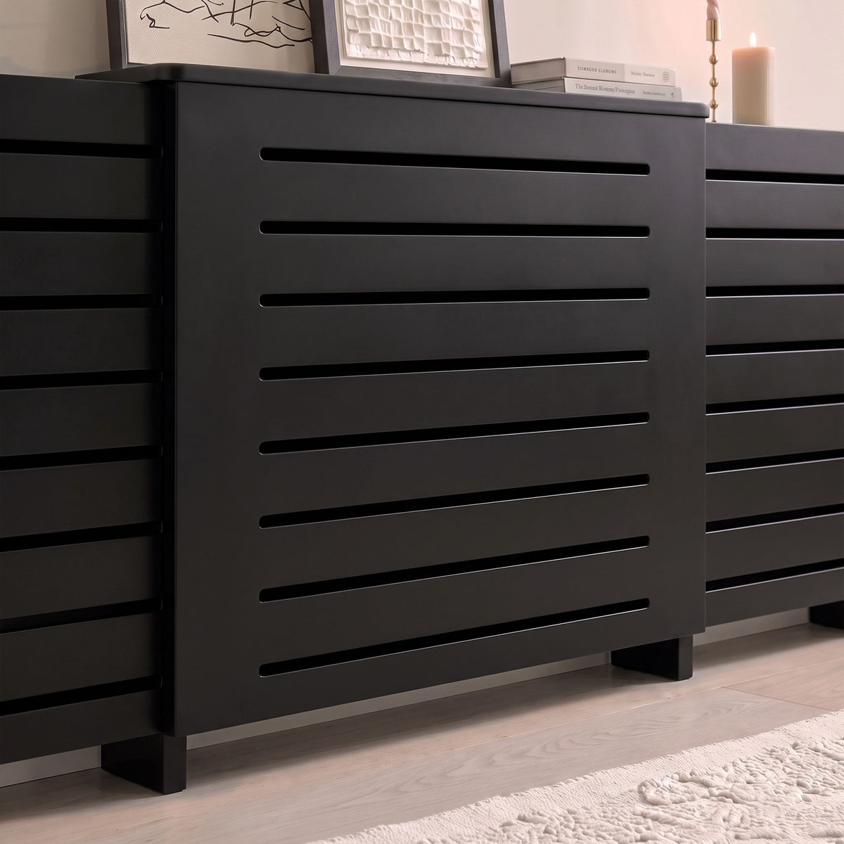 Asha Adjustable Radiator Cover - Jet Black - Laura James 