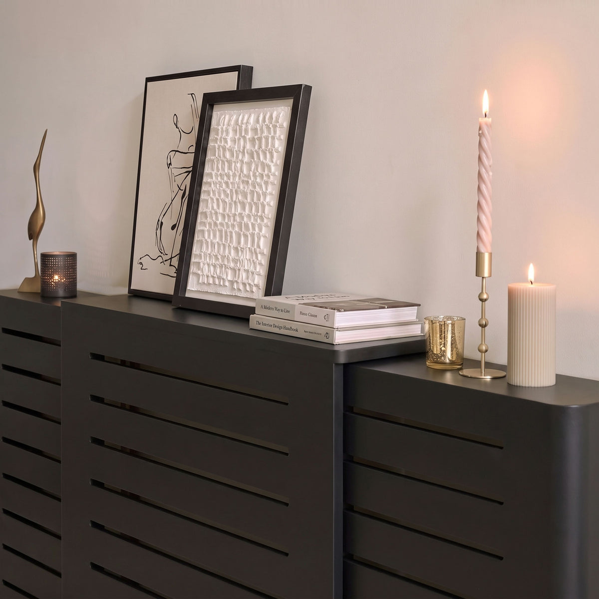 Asha Adjustable Radiator Cover - Jet Black - Laura James 