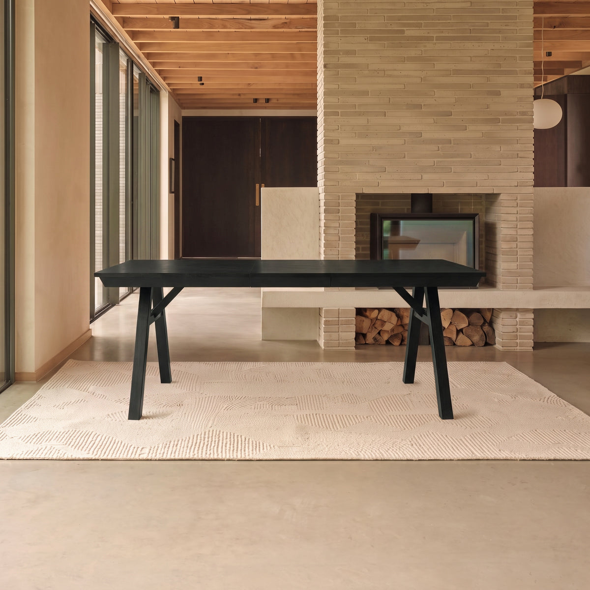 Sabina 160-240cm Black Oak Extending Dining Table - Laura James