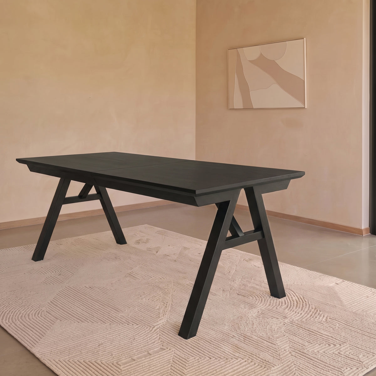 Sabina 160-240cm Black Oak Extending Dining Table - Laura James