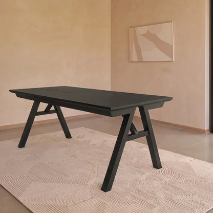 Sabina 160-240cm Black Oak Extending Dining Table - Laura James