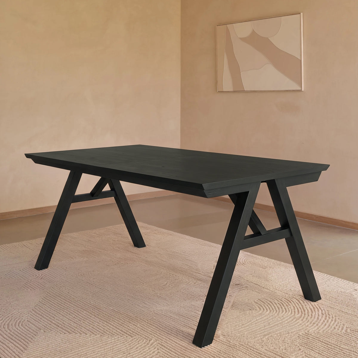 Sabina 160-240cm Black Oak Extending Dining Table - Laura James
