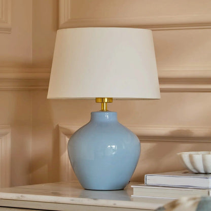 Launton 27cm Ceramic Lamp Base - Cornflower Blue - Laura James 