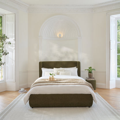 Hannah King Ottoman Bed - Moss Green - Laura James