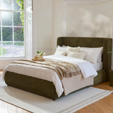 Hannah King Ottoman Bed - Moss Green - Laura James