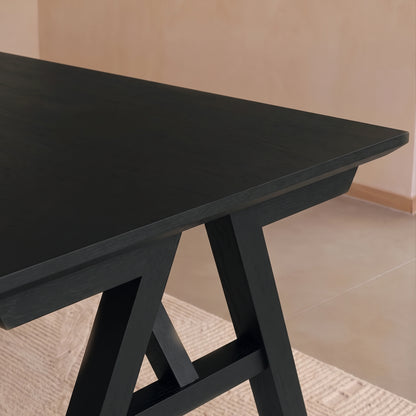 Sabina 160-240cm Black Oak Extending Dining Table - Laura James 