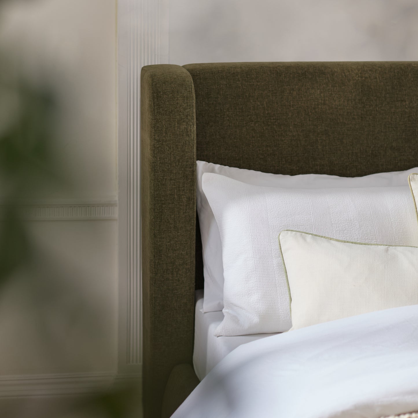Hannah King Ottoman Bed - Moss Green - Laura James
