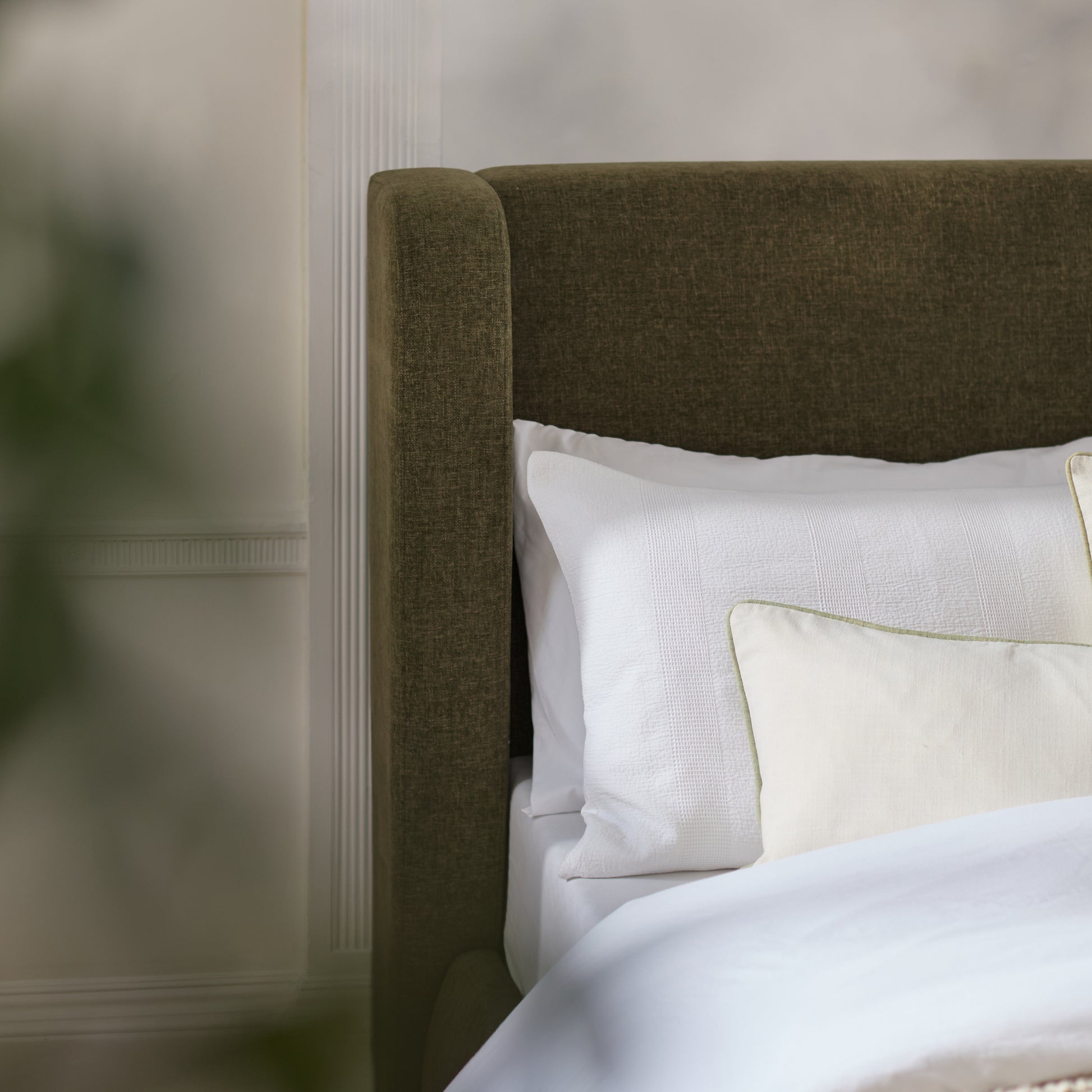 Hannah King Ottoman Bed - Moss Green - Laura James