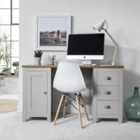 Bampton Desk with drawers Grey - Laura James