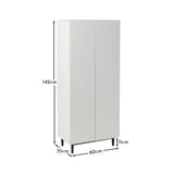Jack Geometric Large Shoe Cabinet - 2 Door - White