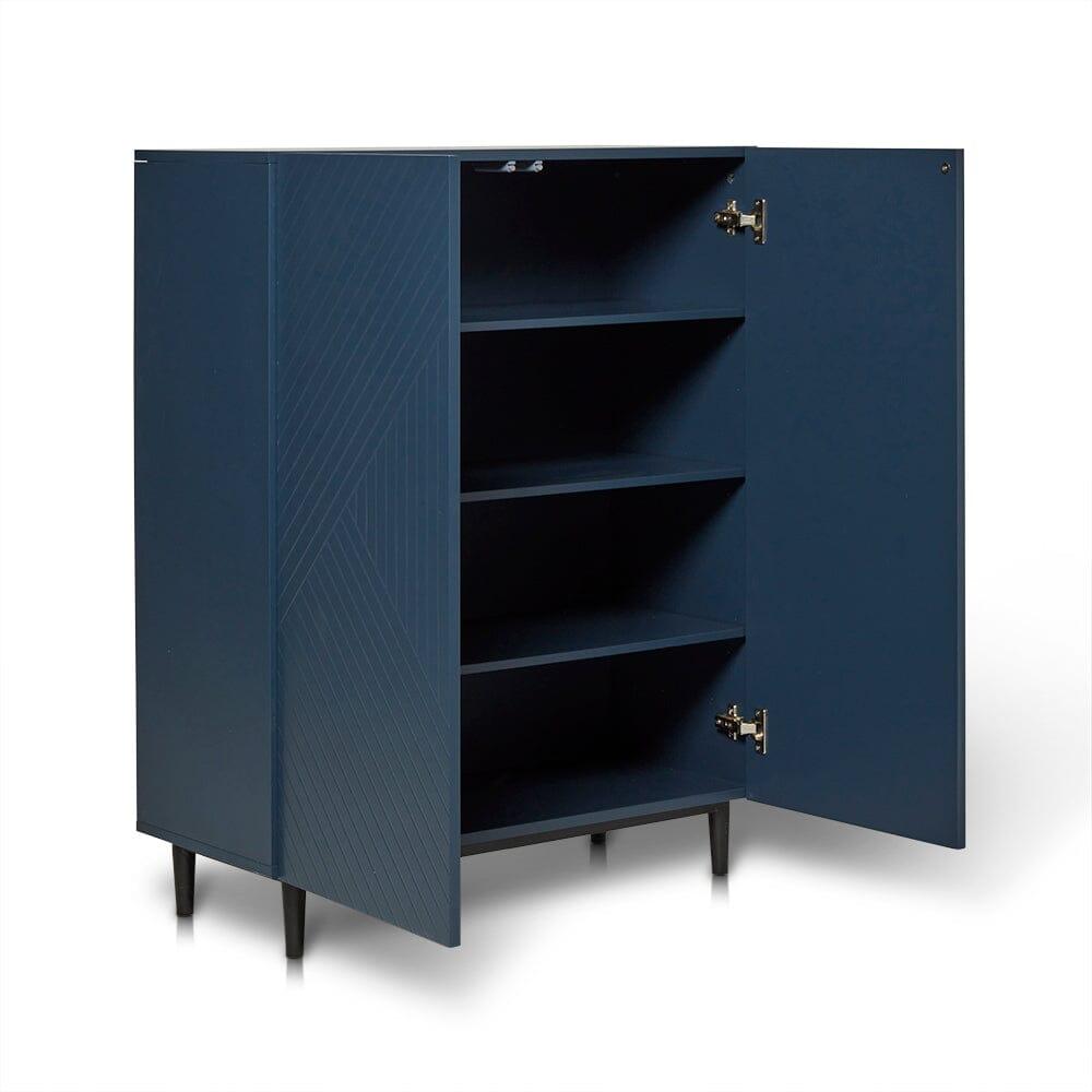 Jack small shoe cabinet - geometric - blue - Laura James