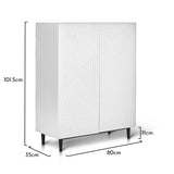 Jack small shoe cabinet - geometric - white - Laura James