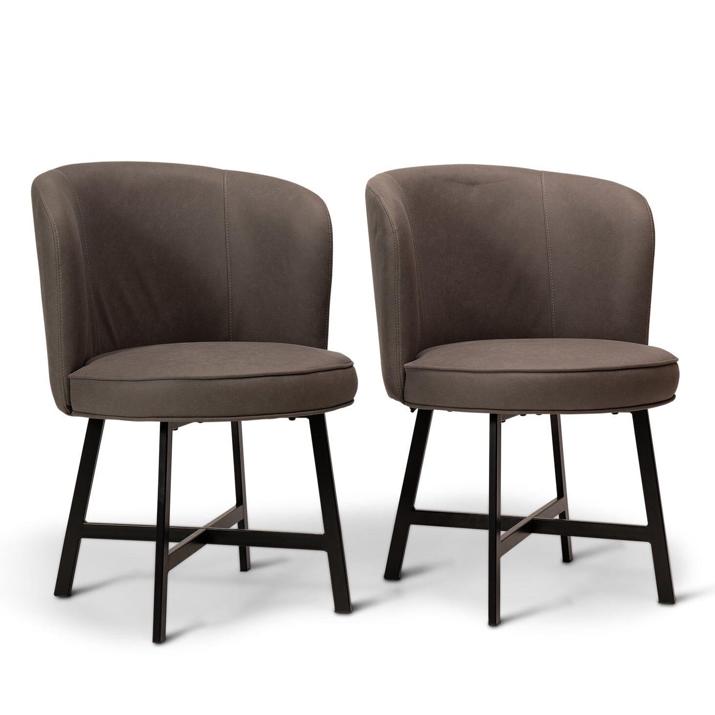 Jacob dining chairs - set of 2 - steel grey and black - Laura James