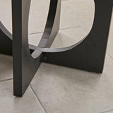 Jade 4 Seater Round Black Dining Table Set - Freya Oatmeal Dining Chairs with Black Legs - Laura James