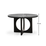 Jade Jet Black Acacia Wood Round Dining Table - Laura James

