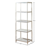 OUTLET - Jay Marble and Chrome Tall Bookcase