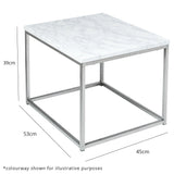Jay Concrete Effect Coffee Table Set - Chrome Frame
