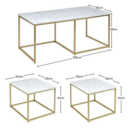 Jay Marble Effect Coffee Table Set - Laura James