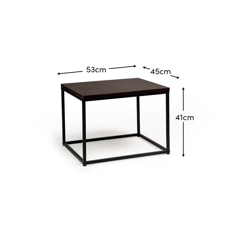 Jay Walnut Side Table - Black Frame Laura James