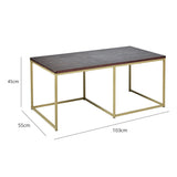OUTLET - Jay Walnut Coffee Table - Gold Frame