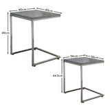 Jay Concrete Nest of Tables - Chrome Frame