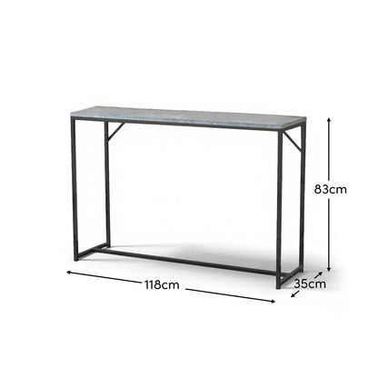 Jay console table - concrete effect and black - Laura James