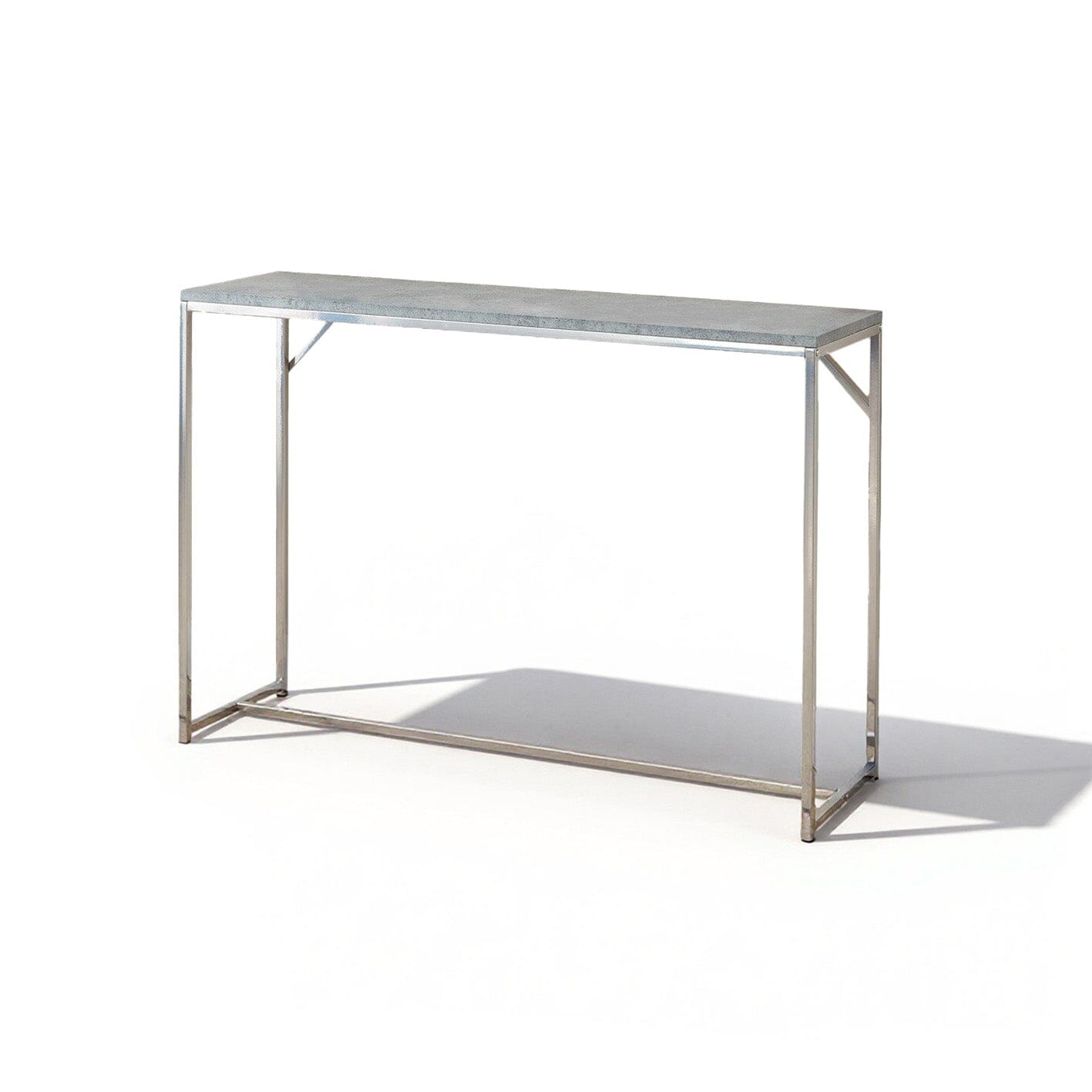 Jay console table - concrete effect and chrome - Laura James