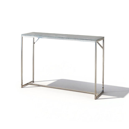 Jay console table - concrete effect and chrome - Laura James