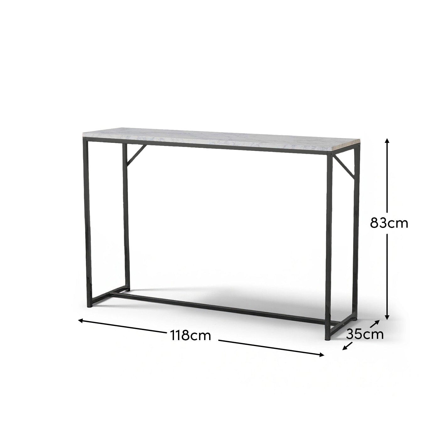 Jay console table - marble effect and black - Laura James