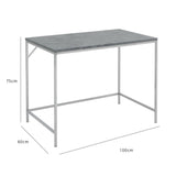 OUTLET - Jay Concrete Effect Desk - Chrome