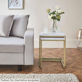 Jay Marble Effect Nest of Tables - Chrome Frame